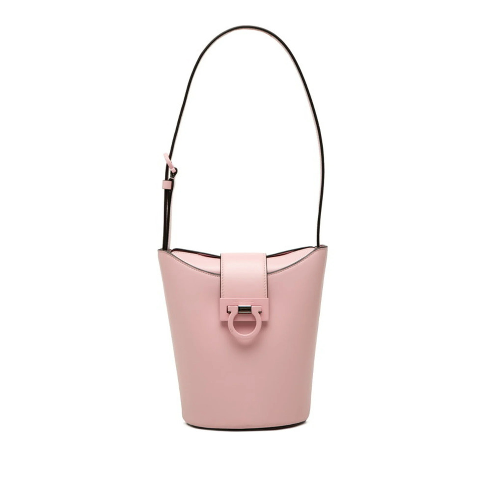 Salvatore Ferragamo Gancini Handbag One Shoulder DH-21 1194 Pink Leather Women's
